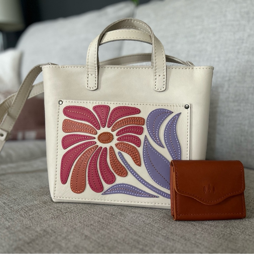 New Portland Leather Limited Edition Mini Crossbody Tote and Small Wallet